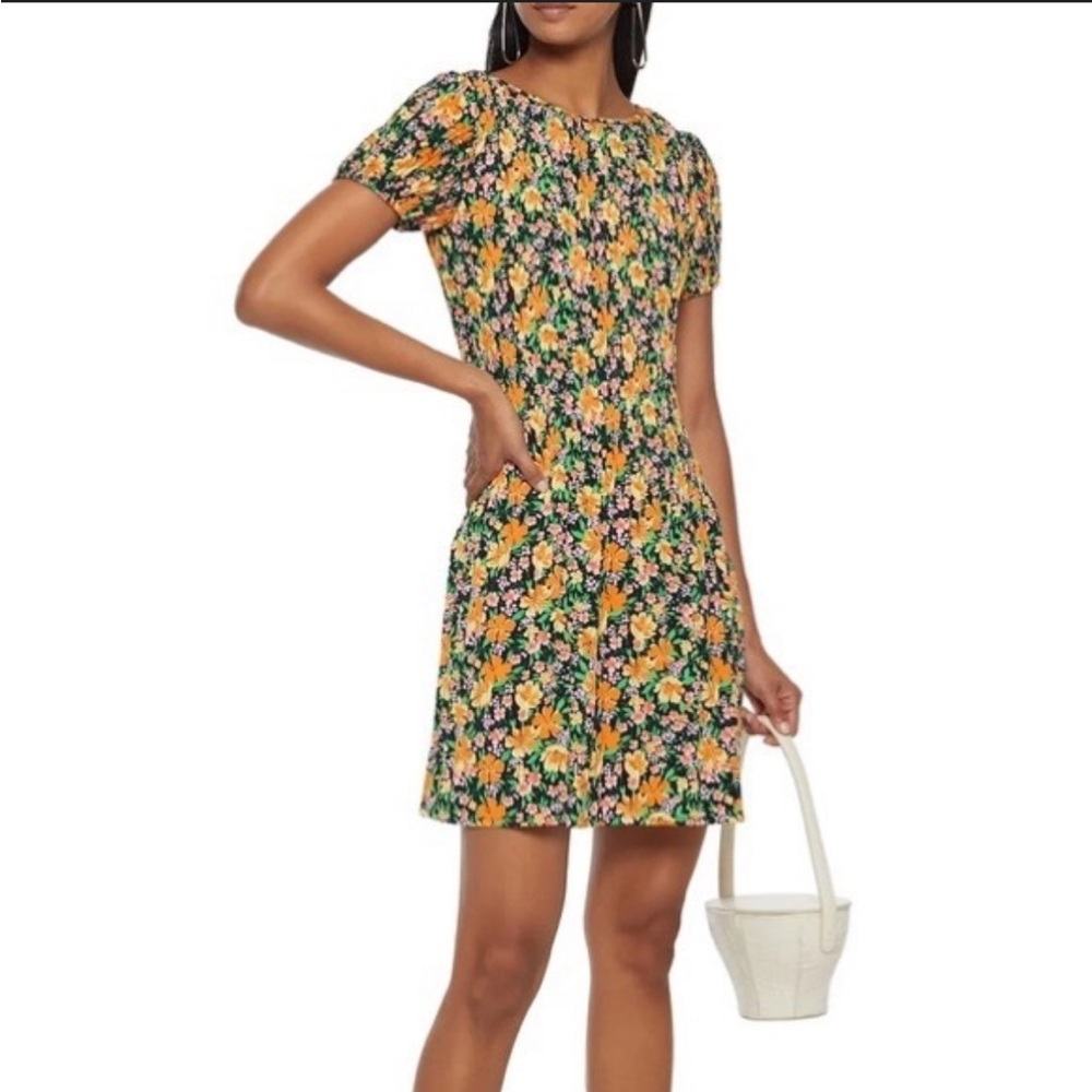 Maje Rockinie Pleated Floral Dress